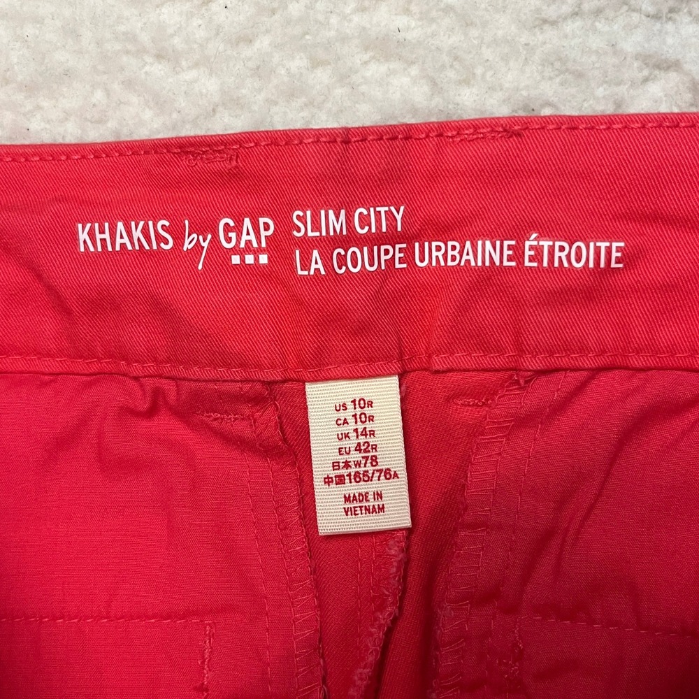 Gap Khakis Slim City Pants Womens 10 Regular Red Chino Trousers 416156-01-1 - Picture 6 of 13